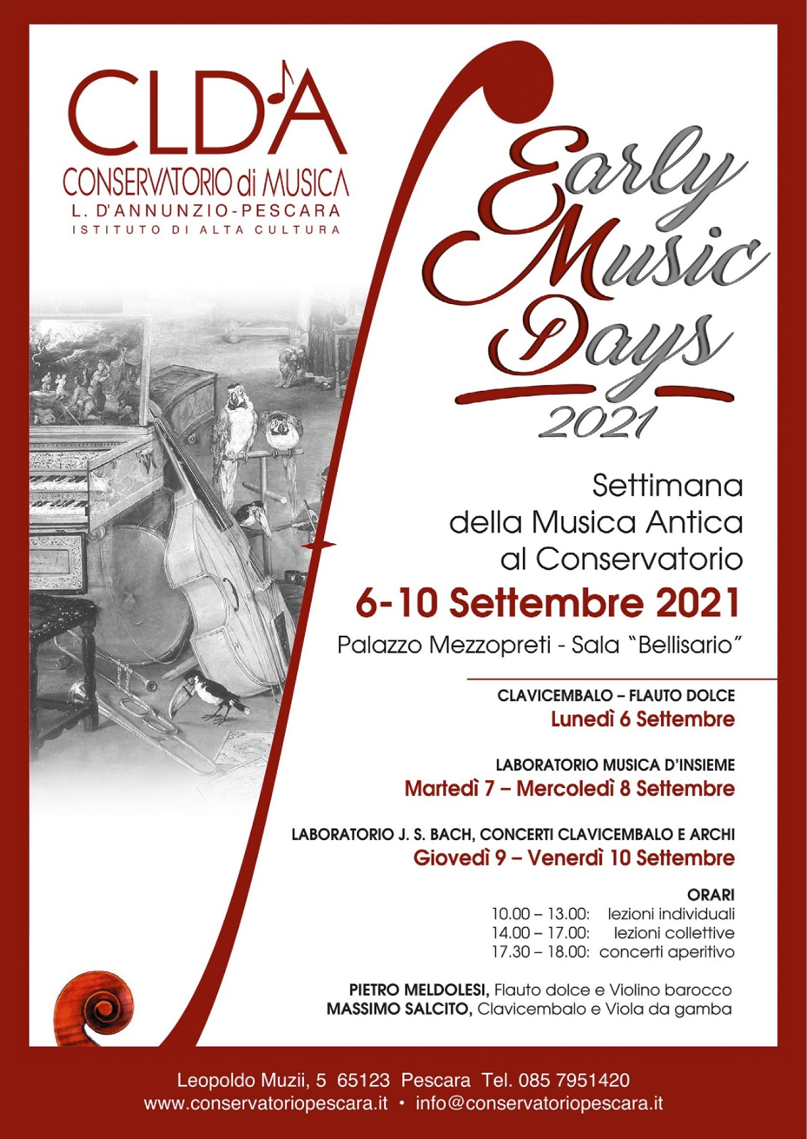 Poster Locandina Early Music Days 2021 