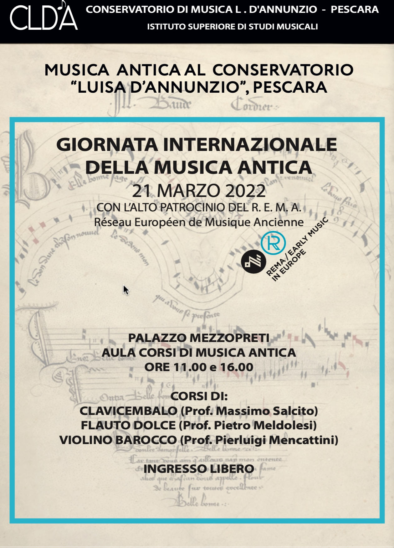 Giornata internazionale della musica antica - Massimo Salcito - R.E.M.A